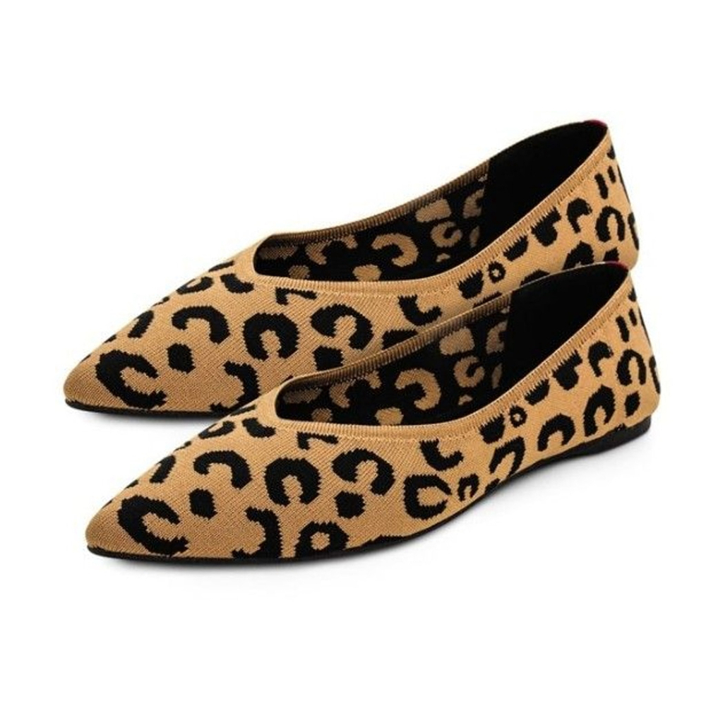 New Serra Leopard Print Pointed Toe Flats